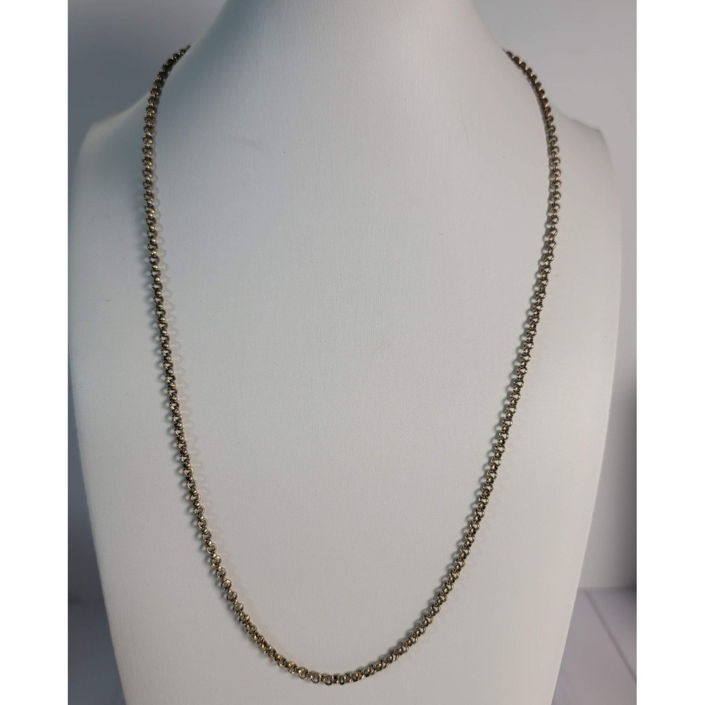 Monet Vintage Gold Tone Rolo Link Chain Necklace‎ Minimalist Jewelry Stackable